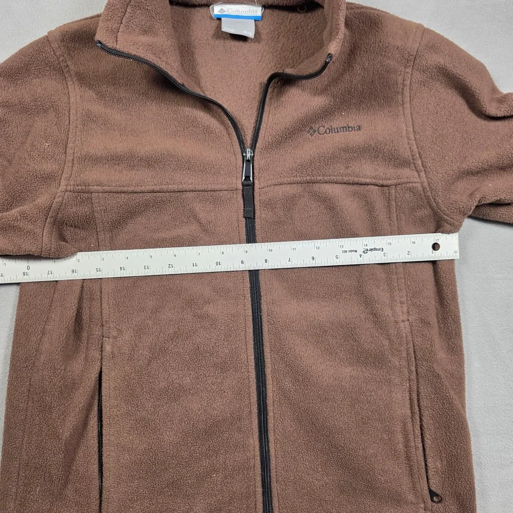 Columbia Fleece Boys Large Brown Full Zip Steens Mountain Solid